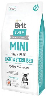 Brit Care granuly Mini Grain Free Light & Sterilised králik a losos 7 kg