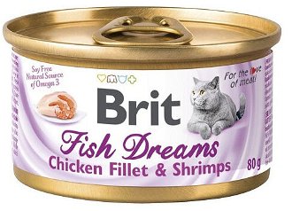 Brit konzerva kuracie filety a krevety 80 g