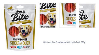 Brit Let´s Bite Chewbones Sticks with Duck 300g 1