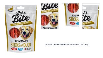 Brit Let´s Bite Chewbones Sticks with Duck 80g 1