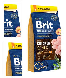 BRIT Premium by Nature Adult M 15+3kg ZADARMO 4