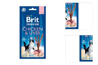 Brit Premium by Nature Cat Tyčinky Sticks with Chicken & Liver 3 ks 3