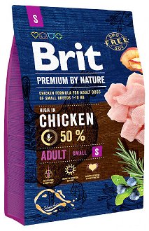 Brit Premium by Nature granuly Adult kura S 3 kg