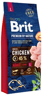 Brit Premium by Nature granuly Adult L kura 15 kg 2