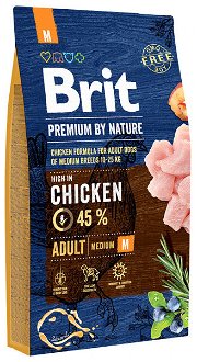 Brit Premium by Nature granuly Adult M kura 8 kg
