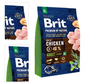 Brit Premium by Nature granuly Adult XL kura 3 kg 4