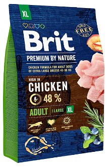Brit Premium by Nature granuly Adult XL kura 3 kg