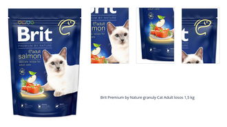 Brit Premium by Nature granuly Cat Adult losos 1,5 kg 1