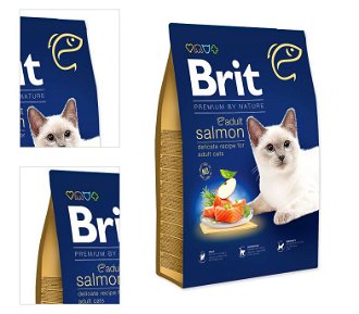 Brit Premium by Nature granuly Cat Adult losos 8 kg 4