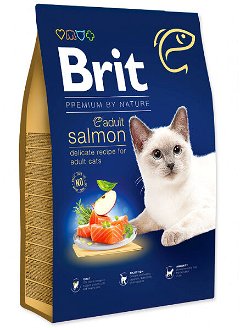 Brit Premium by Nature granuly Cat Adult losos 8 kg 2
