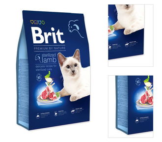 Brit Premium by Nature granuly Cat Sterilized jahňa 8 kg 3