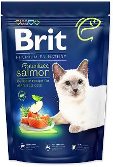 Brit Premium by Nature granuly Cat Sterilized losos 1,5 kg 2