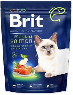 Brit Premium by Nature granuly Cat Sterilized losos 300 g