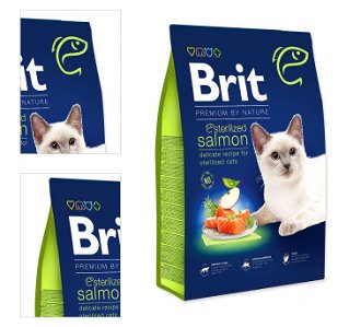 Brit Premium by Nature granuly Cat Sterilized losos 8 kg 4