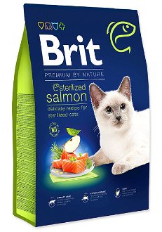 Brit Premium by Nature granuly Cat Sterilized losos 8 kg 2