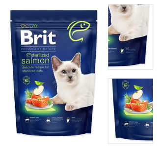 Brit Premium by Nature granuly Cat sterilized losos 800 g 3