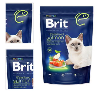 Brit Premium by Nature granuly Cat sterilized losos 800 g 4