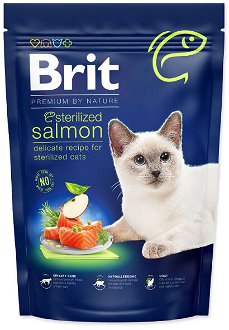 Brit Premium by Nature granuly Cat sterilized losos 800 g