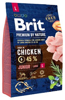 Brit Premium by Nature granuly Junior kura L 3 kg 2