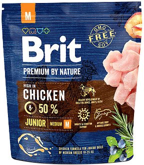 Brit Premium by Nature granuly Junior M kura 1 kg 2