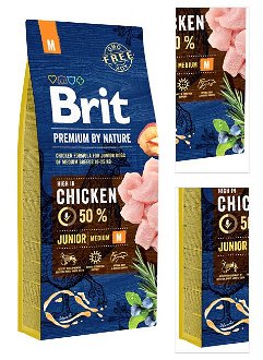 Brit Premium by Nature granuly Junior M kura 15 kg 3