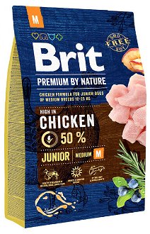 Brit Premium by Nature granuly Junior M kura 3 kg 2