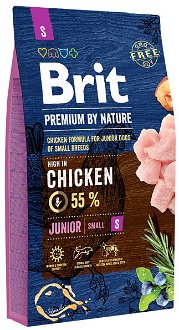 Brit Premium by Nature granuly Junior S kura 8 kg 2