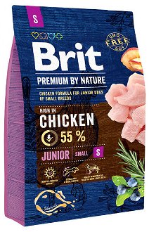 Brit Premium by Nature granuly Junior S kuracie 3 kg 2