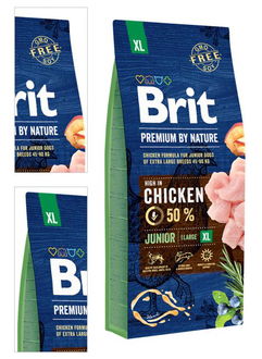 Brit Premium by Nature granuly Junior XL kura 15 kg 4