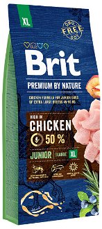 Brit Premium by Nature granuly Junior XL kura 15 kg