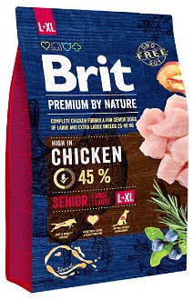 Brit Premium by Nature granuly Senior L+XL kura 3 kg 2