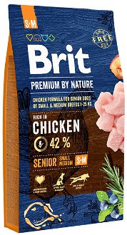 Brit Premium by Nature granuly Senior S+M 8 kg 2