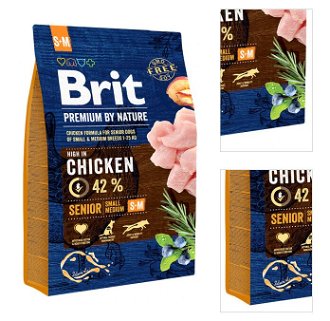 Brit Premium by Nature granuly Senior S+M kura 3 kg 3