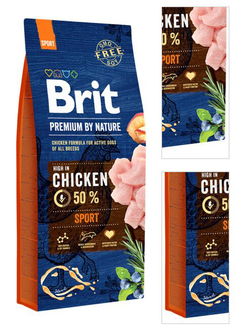 Brit Premium by Nature granuly Sport kura 15kg 3