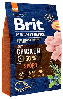 Brit Premium by Nature granuly Sport kura 3kg
