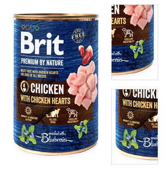 Brit Premium by Nature konzerva Chicken with Hearts 400 g 3