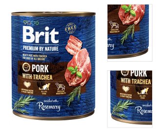 Brit Premium by Nature konzerva Pork with Trachea 800g 3