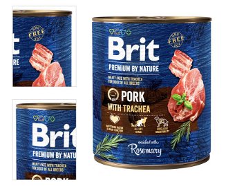 Brit Premium by Nature konzerva Pork with Trachea 800g 4