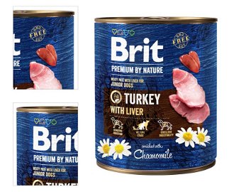Brit Premium by Nature konzerva Turkey with Liver 800g 4