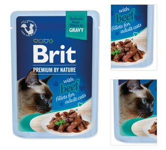 Brit Premium cat delicate kapsička filety v šťave s hovädzinou 85 g 3