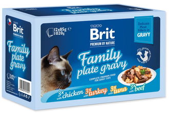 Brit Premium cat delicate kapsičky filety v šťave family plate 12 x 85 g 2