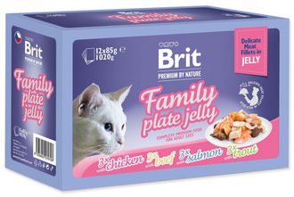 Brit Premium cat delicate kapsičky filety v želé family plate 12 x 85 g 2