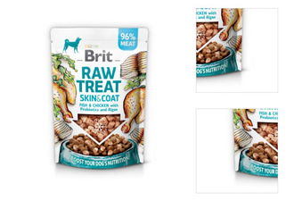 Brit Raw Treat Skin and Coat maškrty ryba a kura 40 g 3