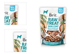 Brit Raw Treat Skin and Coat maškrty ryba a kura 40 g 4