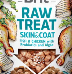 Brit Raw Treat Skin and Coat maškrty ryba a kura 40 g 5