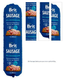 Brit Sausage Saláma pre psov kura a jahňa 800g 1