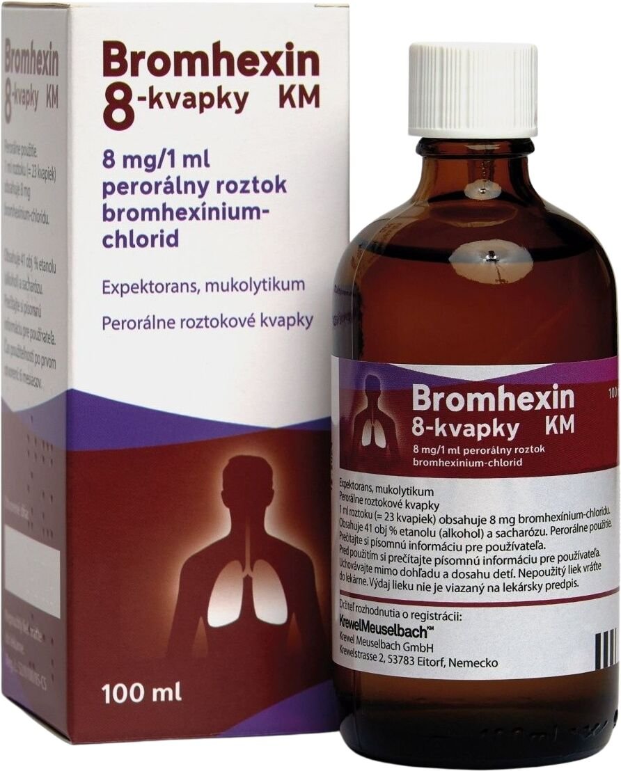 Bromhexin 8-Kvapky KM sol por 100 ml