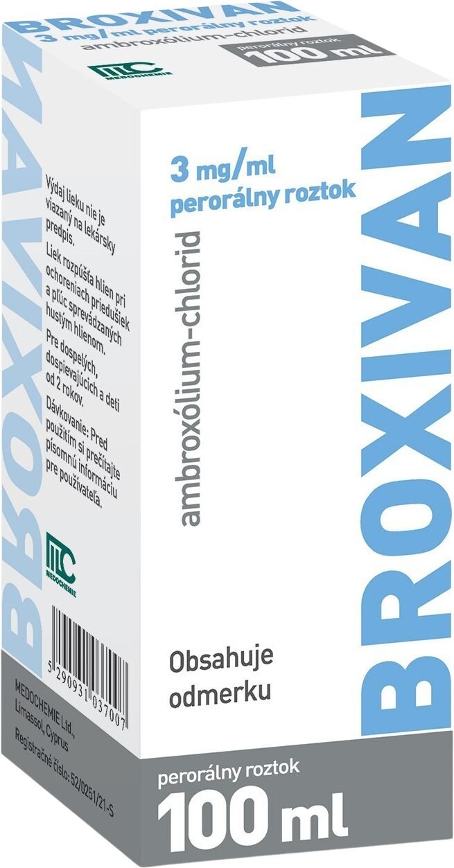 Broxivan 3 mg/ml perorálny roztok 100 ml