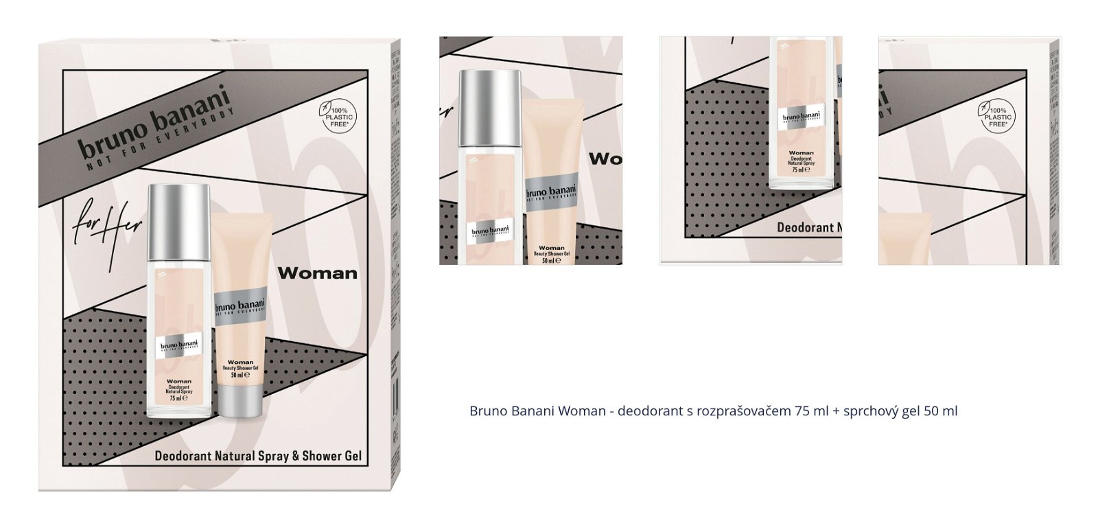 Bruno Banani Woman - deodorant s rozprašovačem 75 ml + sprchový gel 50 ml 1