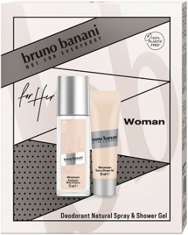 Bruno Banani Woman - deodorant s rozprašovačem 75 ml + sprchový gel 50 ml